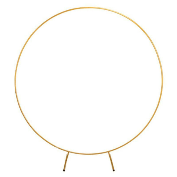 Arche ronde en métal doré en location pour cérémonie laïque et mariage chic